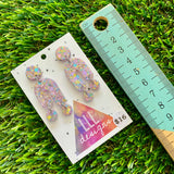 Resin Earrings - Pastel Confetti Balancing Act Dangles!