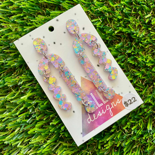 ON SALE!!!!!! Resin Earrings - Pastel Confetti A bit of Everything Dangles!