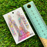 Resin Earrings - Pastel Confetti A bit of Everything Dangles!