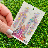 Resin Earrings - Pastel Confetti A bit of Everything Dangles!