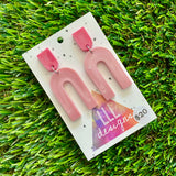 Resin Earrings - Pink Open Arches Dangles!