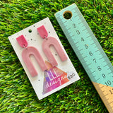 Resin Earrings - Pink Open Arches Dangles!