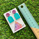 Resin Earrings - Purple and Blue Pearl Design Dangles!