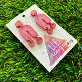Resin Earrings - Red and Pink Balancing Act Dangles!