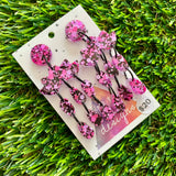 Resin Earrings - Pink and Black Confetti Dangles - Stormcloud Dangles!