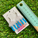 Weather Resin Earrings - Rain Clouds with Wiggle Rain Featuring Hook Tops!