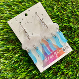 Weather Resin Earrings - Rain Clouds with Translucent Wiggle Rain Featuring Hook Tops!