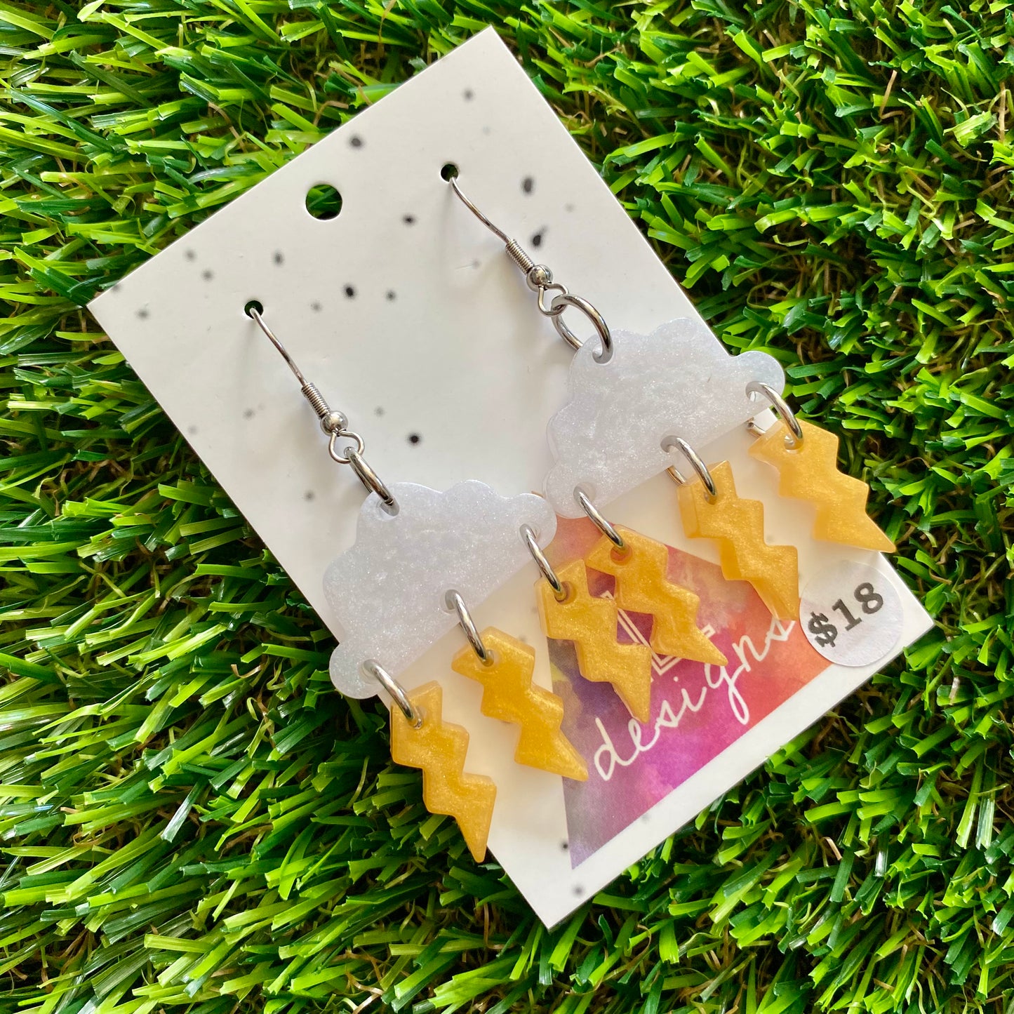 ON SALE!!!!!! Weather Resin Earrings - Thunder Storms Featuring Hook Tops!