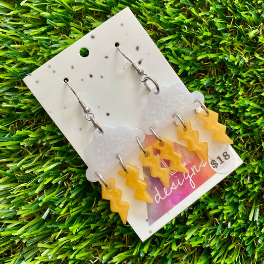 ON SALE!!!!!! Weather Resin Earrings - Thunder Storms Featuring Hook Tops!