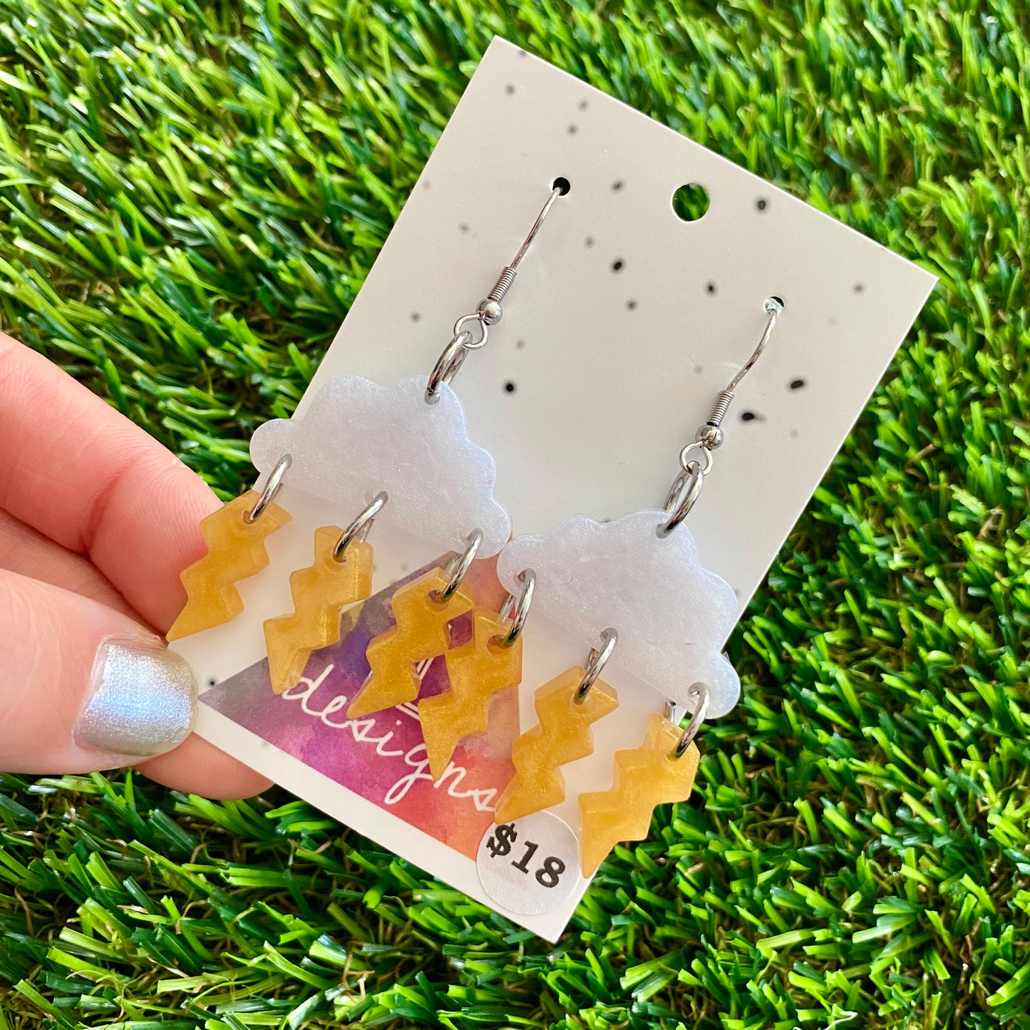 ON SALE!!!!!! Weather Resin Earrings - Thunder Storms Featuring Hook Tops!