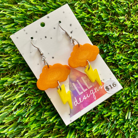 ON SALE!!!!!! Weather Resin Earrings - Sunset Storm Featuring Hook Tops!