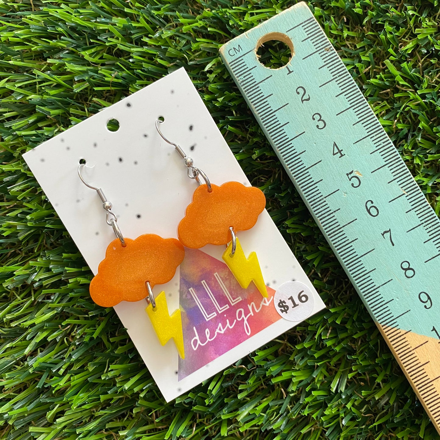 ON SALE!!!!!! Weather Resin Earrings - Sunset Storm Featuring Hook Tops!