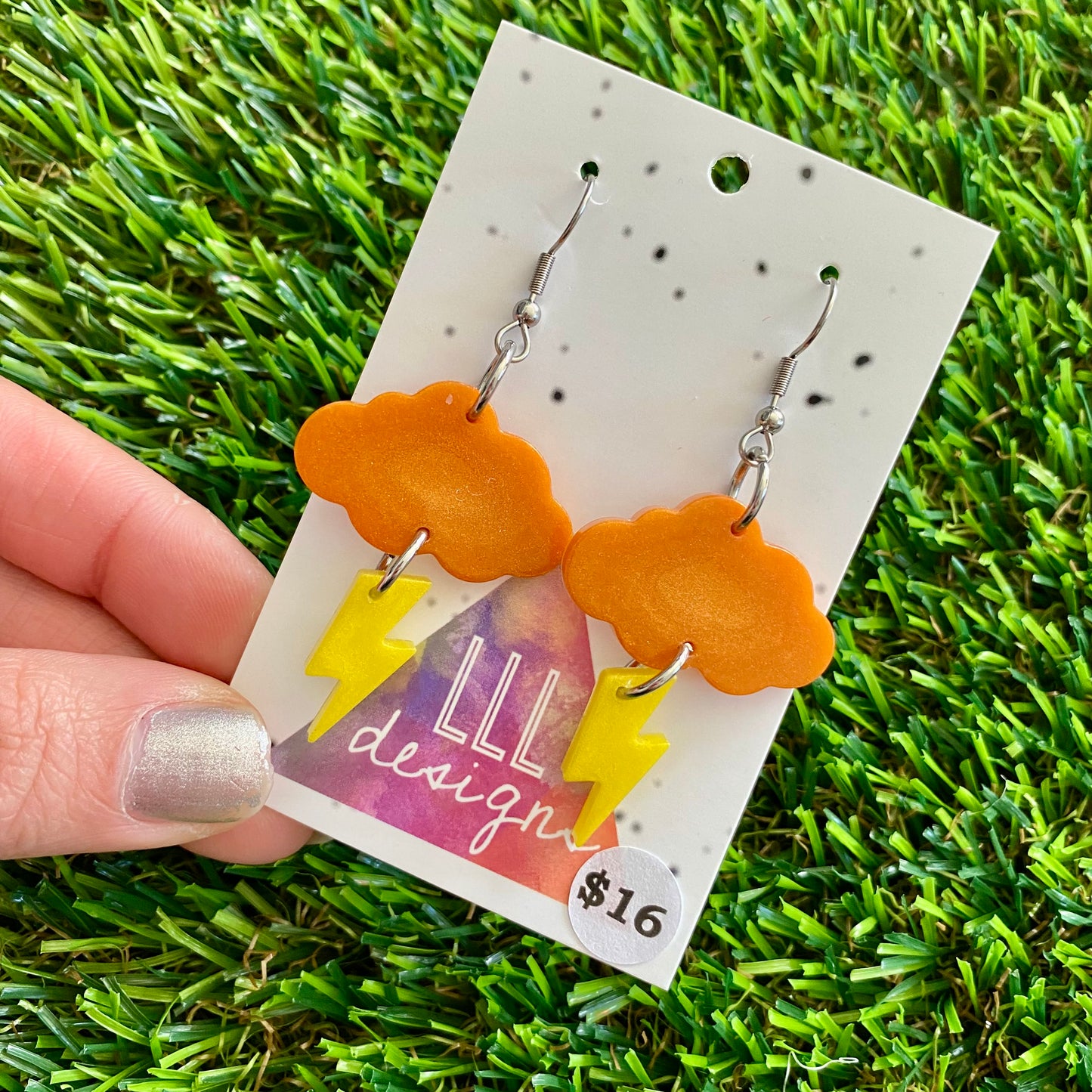 ON SALE!!!!!! Weather Resin Earrings - Sunset Storm Featuring Hook Tops!