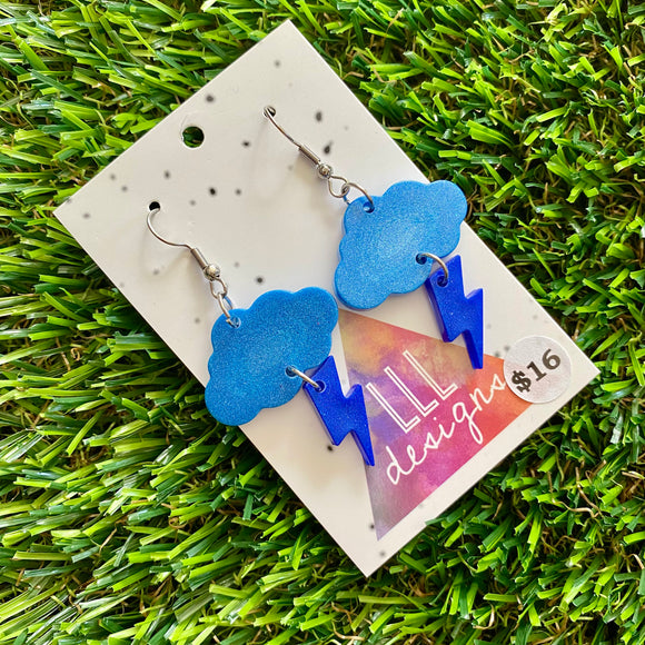 Weather Resin Earrings - Midnight Storm Featuring Hook Tops!