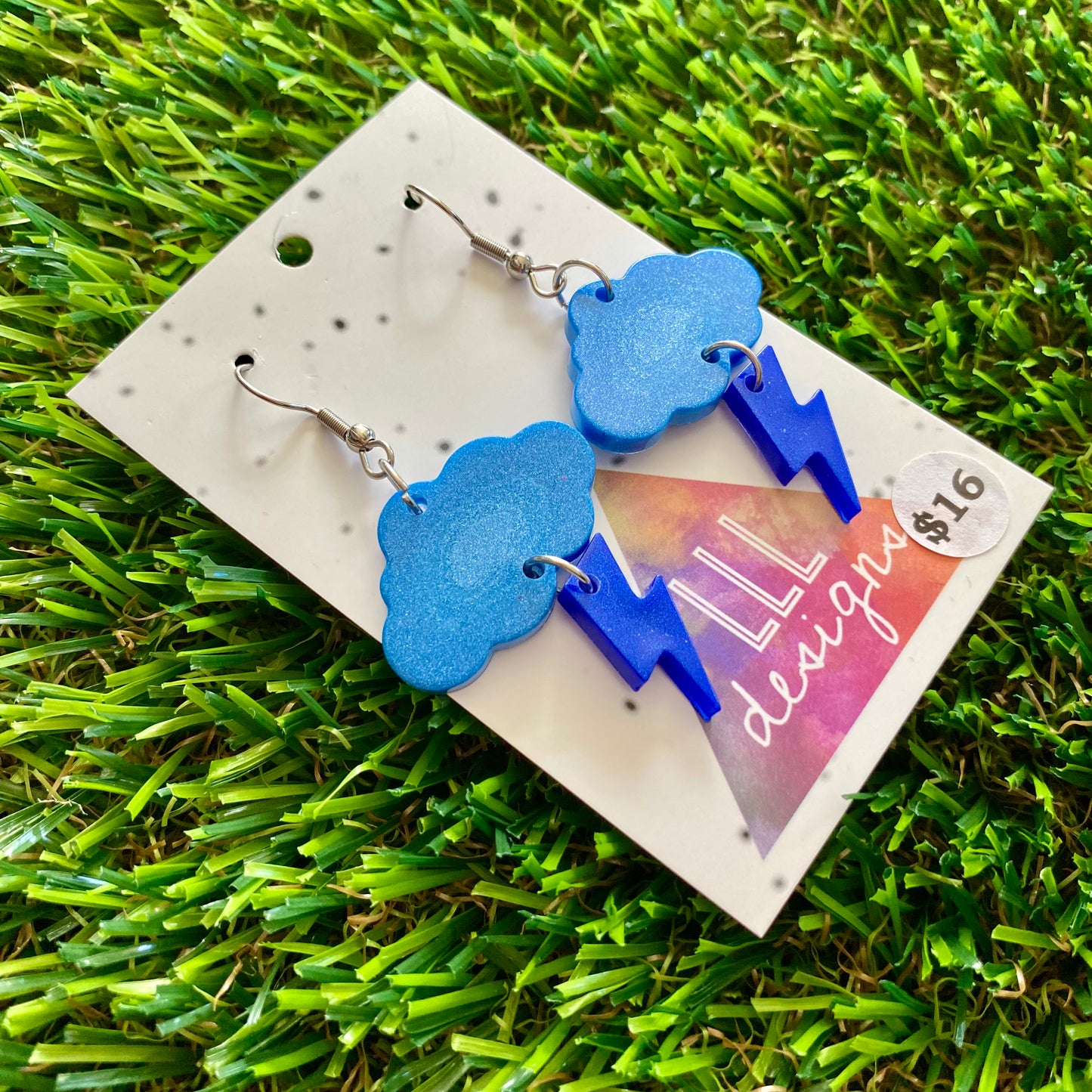 ON SALE!!!!!! Weather Resin Earrings - Midnight Storm Featuring Hook Tops!