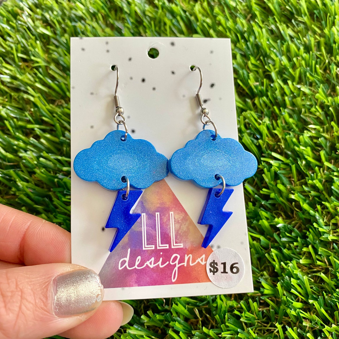 ON SALE!!!!!! Weather Resin Earrings - Midnight Storm Featuring Hook Tops!