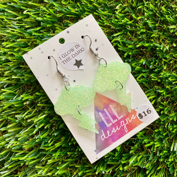 Weather Resin Earrings - Glowy Storm Featuring Hook Tops!