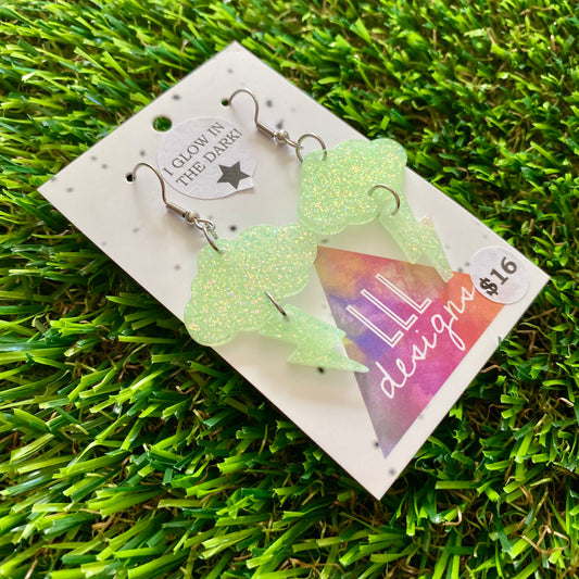 ON SALE!!!!!! Weather Resin Earrings - Glowy Storm Featuring Hook Tops!