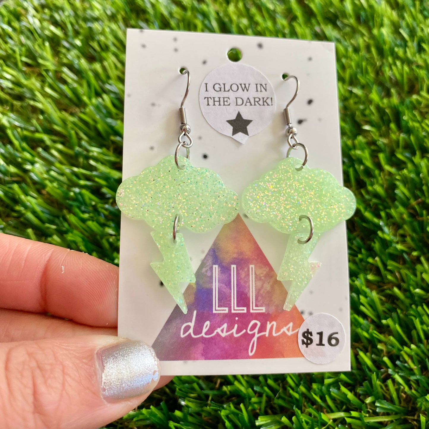 ON SALE!!!!!! Weather Resin Earrings - Glowy Storm Featuring Hook Tops!