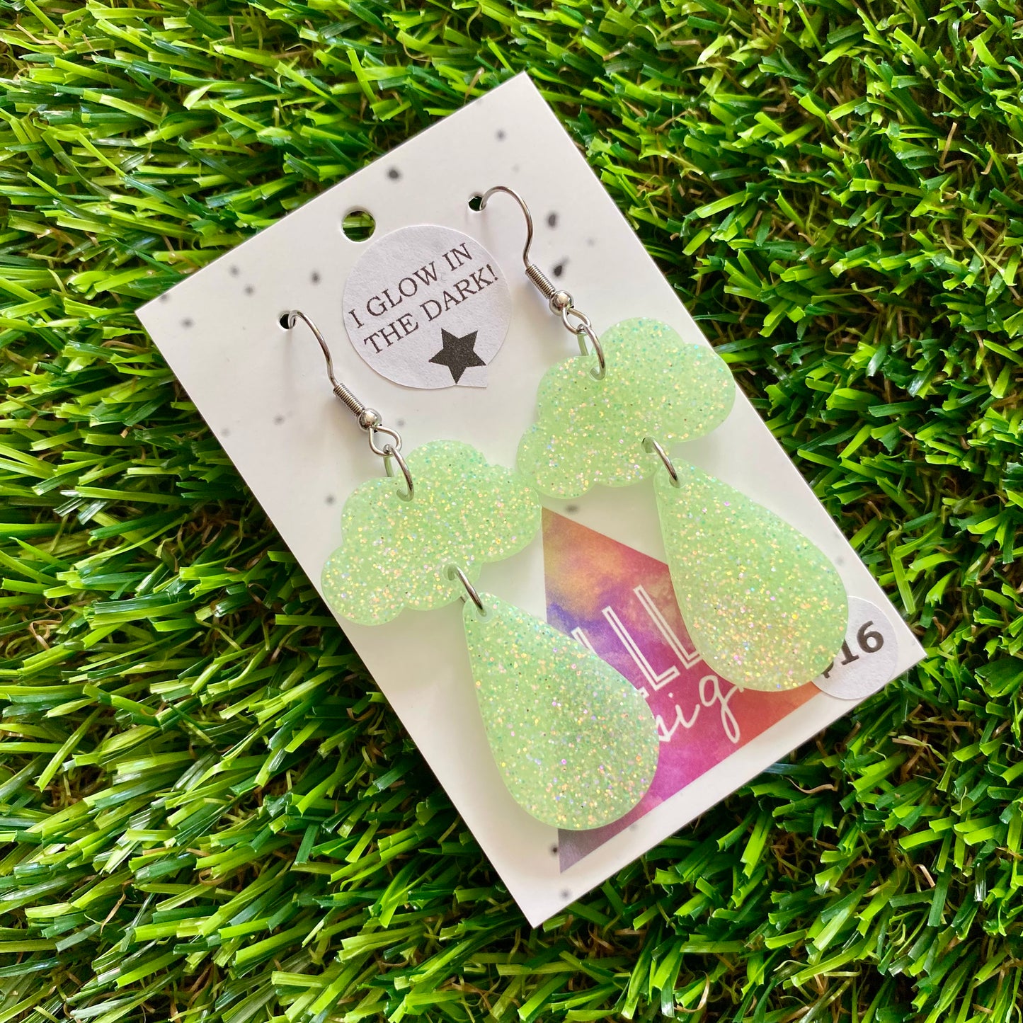 ON SALE!!!!!! Weather Resin Earrings - Glowy Rain Featuring Hook Tops!