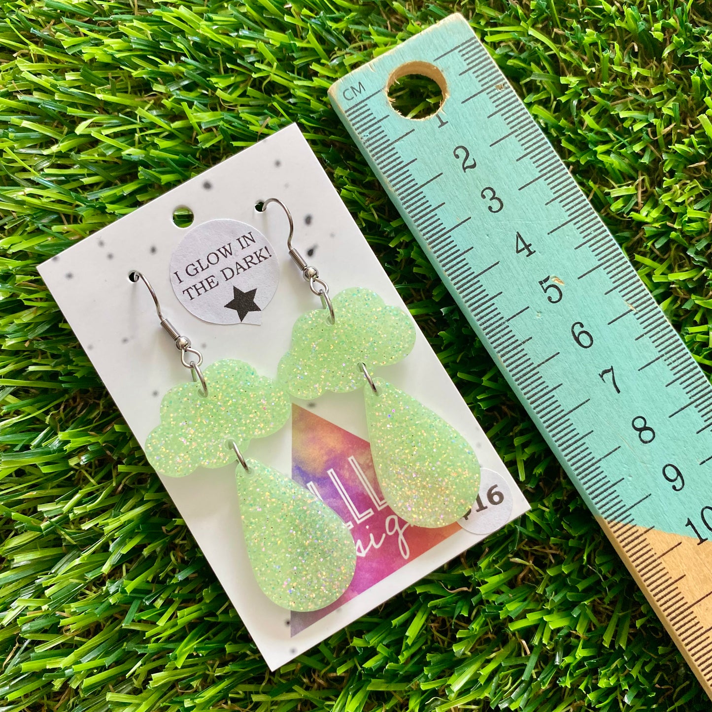 ON SALE!!!!!! Weather Resin Earrings - Glowy Rain Featuring Hook Tops!
