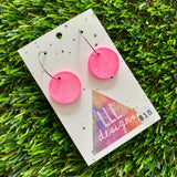 Alcohol Ink Resin Earrings - Pink Circles Featuring a Silver Hoop!
