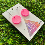 Alcohol Ink Resin Earrings - Pink Circles Featuring a Silver Hoop!