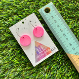 Alcohol Ink Resin Earrings - Pink Circles Featuring a Silver Hoop!