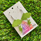 Resin Earrings - Olive Glitter Storm Dangles Featuring a Hook Top!