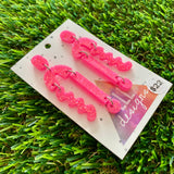 Resin Earrings - Neon Glitter Pink A Bit of Everything!