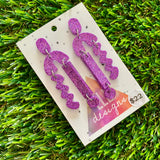 Resin Earrings - Glitter Purple A Bit of Everything!