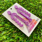 Resin Earrings - Glitter Purple A Bit of Everything!