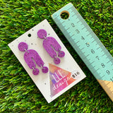 Resin Earrings - Glitter Purple Balancing Act!