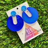Resin Earrings - Blue Double Time!