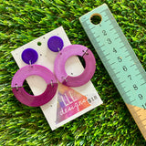 Resin Earrings - Purple Two Toned Connections!