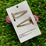 Handmade Resin Hair Clip - Pink Sprinkle Scalloped Hair Clip Pair!