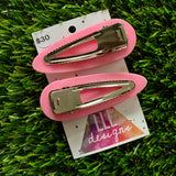 Handmade Resin Hair Clip - Pink Duel Layered Rainbow Star Confetti Hair Clip Pair!