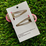 Handmade Resin Hair Clip - Pink Duel Layered Rainbow Star Confetti Hair Clip Pair!