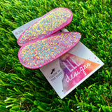 Handmade Resin Hair Clip - Pink Duel Layered Glow In Dark Glitter Confetti Hair Clip Pair!
