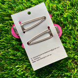 Handmade Resin Hair Clip - Pink Duel Layered Glow In Dark Glitter Confetti Hair Clip Pair!