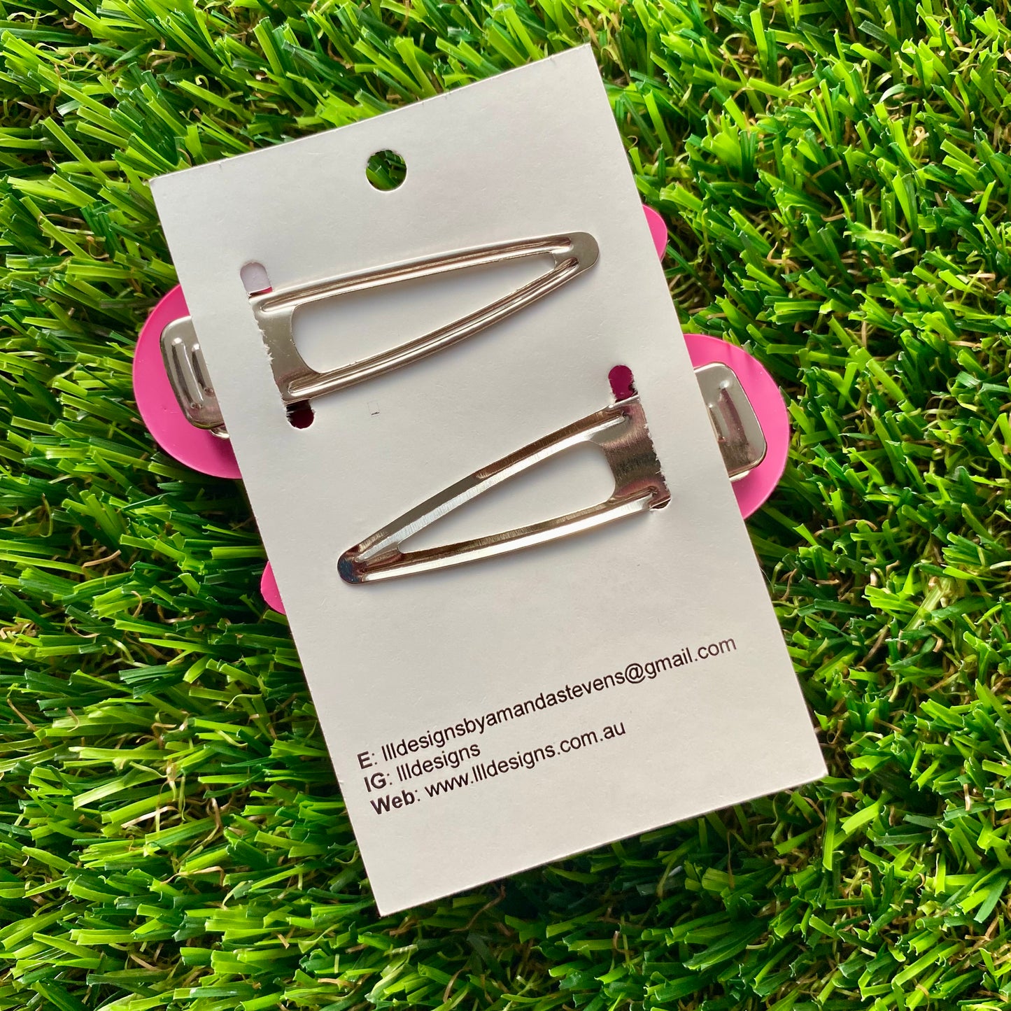 Handmade Resin Hair Clip - Pink Duel Layered Glow In Dark Star Confetti Hair Clip Pair!