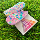 Handmade Resin Hair Clip - Lavender Duel Layered Day Dream Sprinkle Hair Clip Pair!