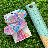 Handmade Resin Hair Clip - Lavender Duel Layered Day Dream Sprinkle Hair Clip Pair!