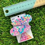 Handmade Resin Hair Clip - Lavender Duel Layered Day Dream Sprinkle Hair Clip Pair!