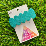 Handmade Resin Hair Clip - Teal Glitter Bubble Hair Clip!