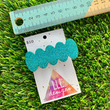 Handmade Resin Hair Clip - Teal Glitter Bubble Hair Clip!
