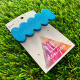 Handmade Resin Hair Clip - Blue Glitter Bubble Hair Clip!