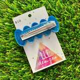 Handmade Resin Hair Clip - Blue Glitter Bubble Hair Clip!