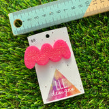 Handmade Resin Hair Clip - Neon Glitter Pink Bubble Squiggle Hair Clip!