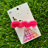 Handmade Resin Hair Clip - Neon Glitter Pink Bubble Squiggle Hair Clip!